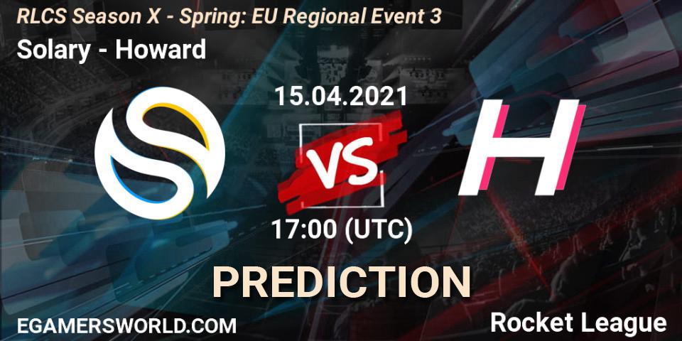 Solary - Howard: прогноз. 15.04.2021 at 17:00, Rocket League, RLCS Season X - Spring: EU Regional Event 3