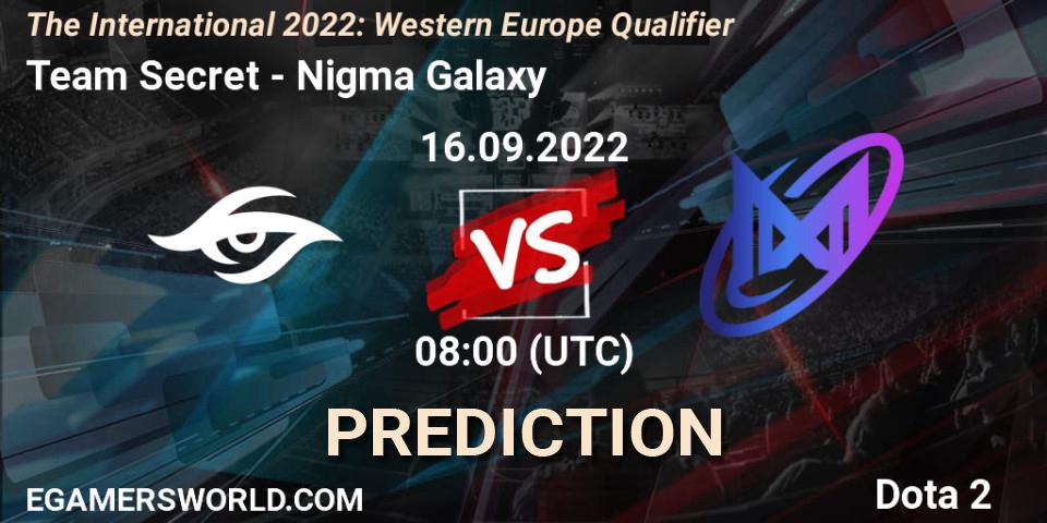 Team Secret - Nigma Galaxy: прогноз. 16.09.22, Dota 2, The International 2022: Western Europe Qualifier