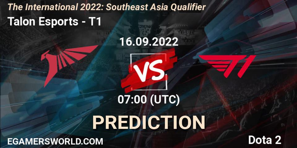 Talon Esports - T1: прогноз. 16.09.2022 at 06:28, Dota 2, The International 2022: Southeast Asia Qualifier