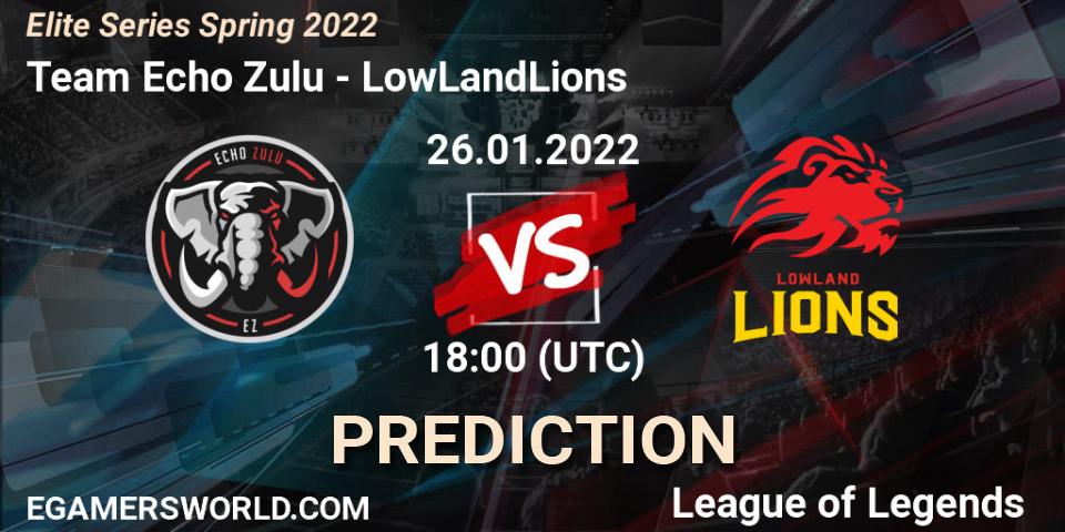 Team Echo Zulu - LowLandLions: прогноз. 26.01.2022 at 18:00, LoL, Elite Series Spring 2022