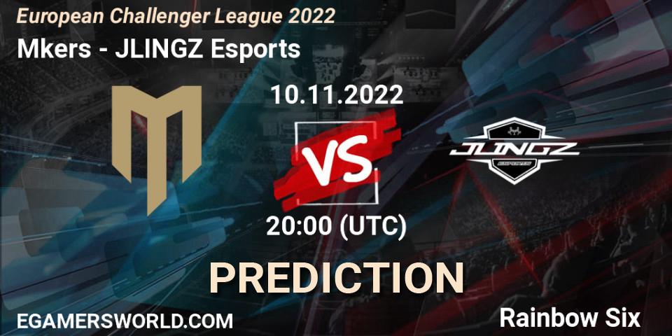 Mkers - JLINGZ Esports: прогноз. 10.11.2022 at 20:00, Rainbow Six, European Challenger League 2022