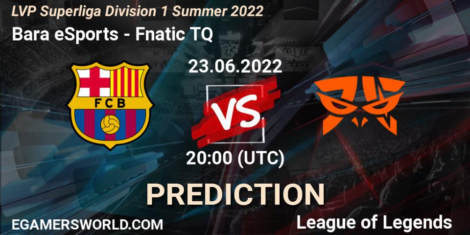 Barça eSports - Fnatic TQ: прогноз. 23.06.2022 at 20:00, LoL, LVP Superliga Division 1 Summer 2022