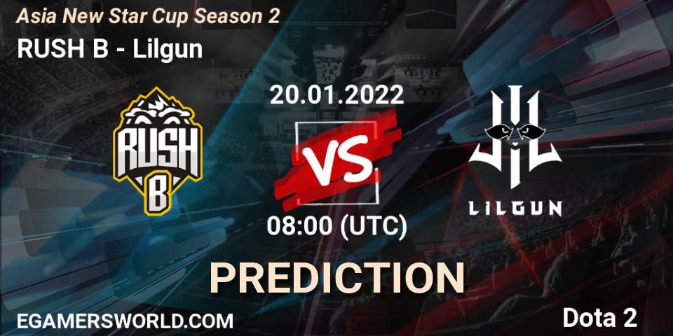 RUSH B - Lilgun: прогноз. 20.01.2022 at 13:00, Dota 2, Asia New Star Cup Season 2