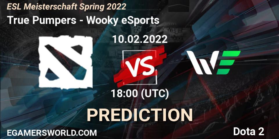 True Pumpers - Wooky eSports: прогноз. 10.02.2022 at 18:00, Dota 2, ESL Meisterschaft Spring 2022