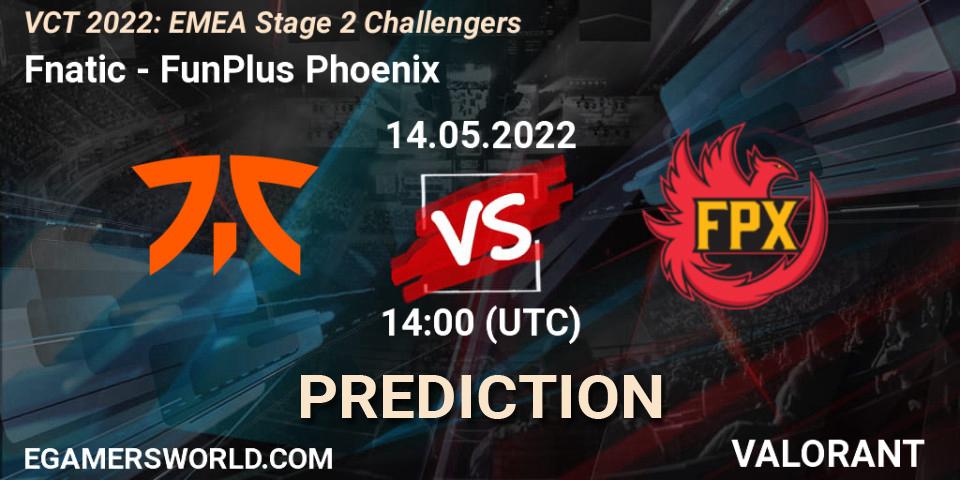 Fnatic - FunPlus Phoenix: прогноз. 14.05.2022 at 14:05, VALORANT, VCT 2022: EMEA Stage 2 Challengers