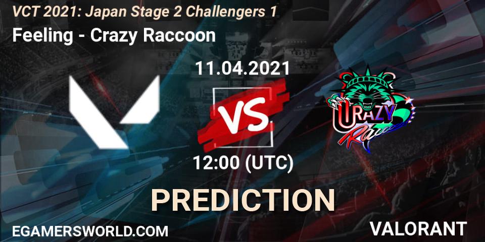 Feeling - Crazy Raccoon: прогноз. 11.04.2021 at 12:00, VALORANT, VCT 2021: Japan Stage 2 Challengers 1