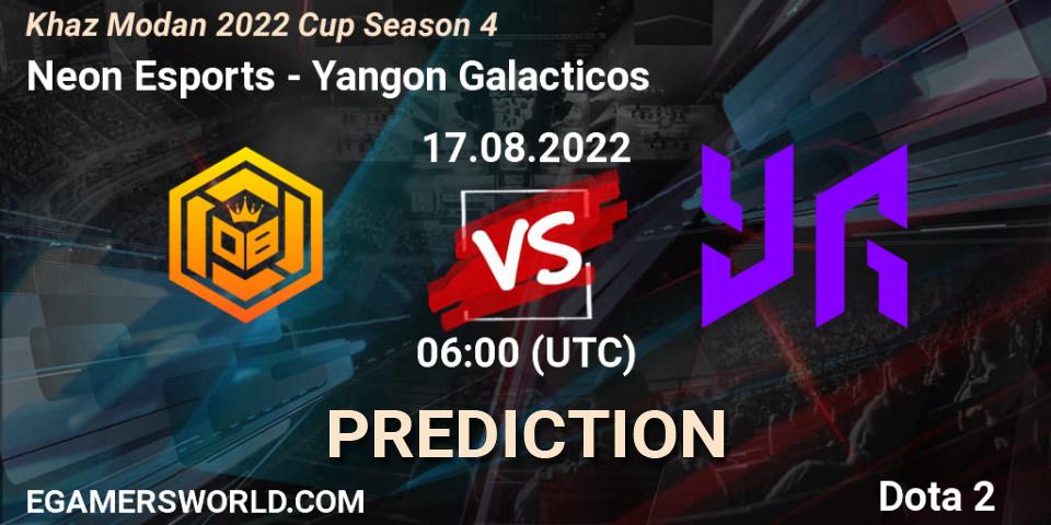 Neon Esports - Yangon Galacticos: прогноз. 17.08.2022 at 06:00, Dota 2, Khaz Modan 2022 Cup Season 4
