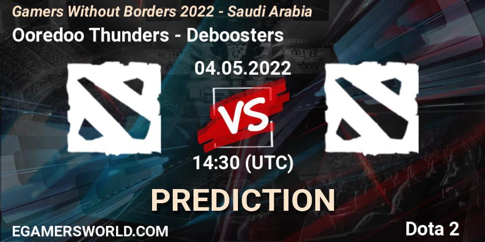 Ooredoo Thunders - Deboosters: прогноз. 04.05.2022 at 14:48, Dota 2, Gamers Without Borders 2022 - Saudi Arabia