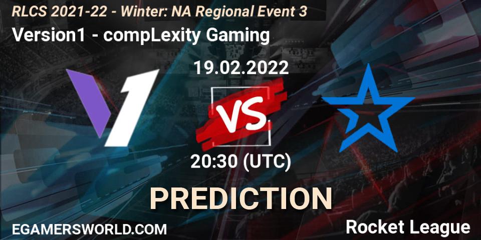 Version1 - compLexity Gaming: прогноз. 19.02.2022 at 20:30, Rocket League, RLCS 2021-22 - Winter: NA Regional Event 3