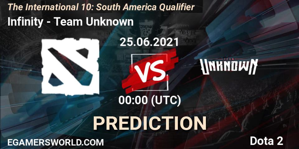 Infinity Esports - Team Unknown: прогноз. 24.06.2021 at 23:12, Dota 2, The International 10: South America Qualifier