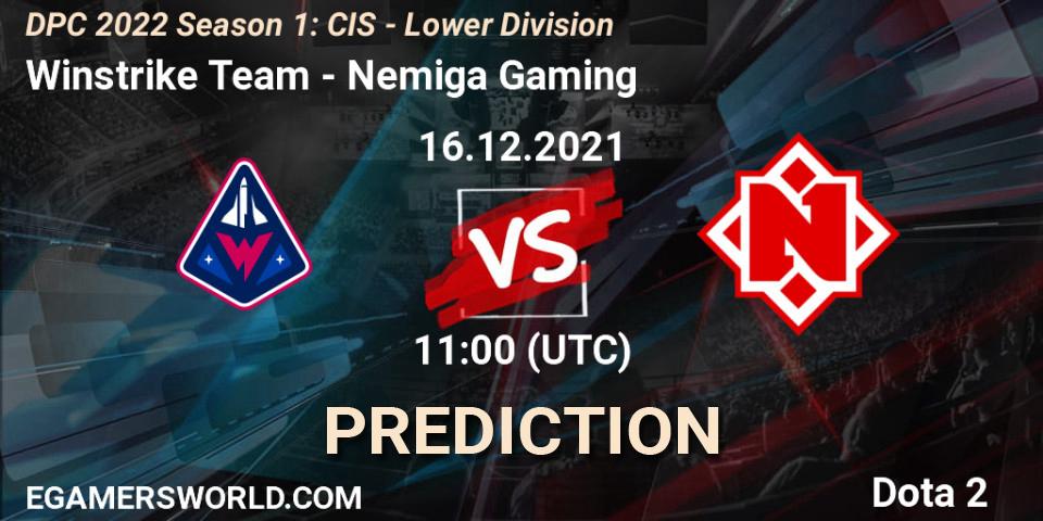Winstrike Team - Nemiga Gaming: прогноз. 16.12.2021 at 11:04, Dota 2, DPC 2022 Season 1: CIS - Lower Division