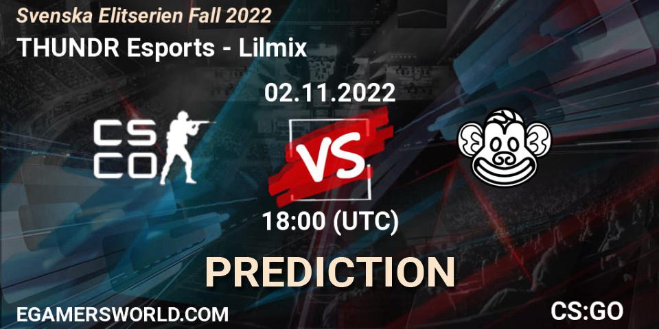 THUNDR Esports - Lilmix: прогноз. 02.11.2022 at 18:00, Counter-Strike (CS2), Svenska Elitserien Fall 2022