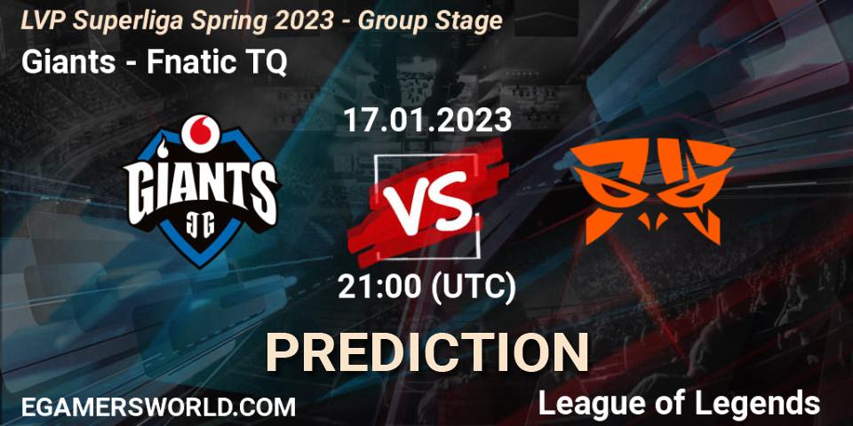 Giants - Fnatic TQ: прогноз. 17.01.2023 at 21:00, LoL, LVP Superliga Spring 2023 - Group Stage