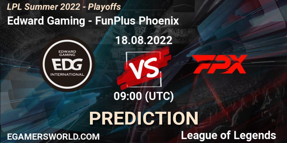 Edward Gaming - FunPlus Phoenix: прогноз. 18.08.22, LoL, LPL Summer 2022 - Playoffs