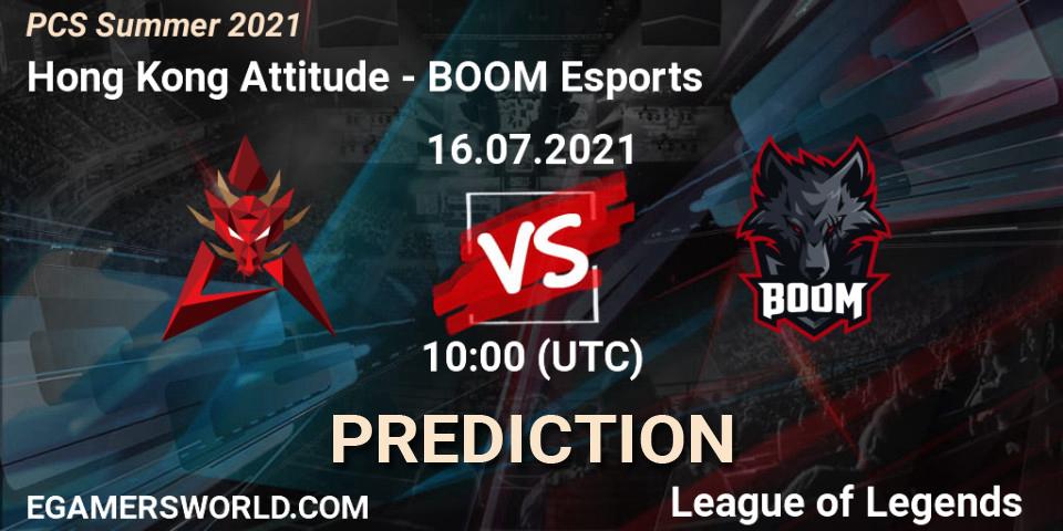 Hong Kong Attitude - BOOM Esports: прогноз. 16.07.2021 at 10:00, LoL, PCS Summer 2021