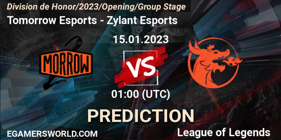 Tomorrow Esports - Zylant Esports: прогноз. 15.01.2023 at 01:00, LoL, División de Honor Opening 2023 - Group Stage