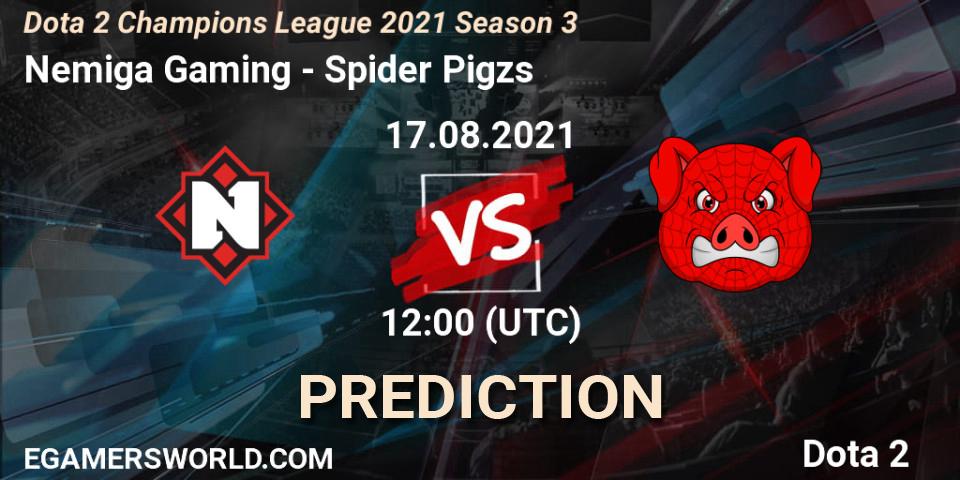 Nemiga Gaming - Spider Pigzs: прогноз. 17.08.2021 at 12:04, Dota 2, Dota 2 Champions League 2021 Season 3