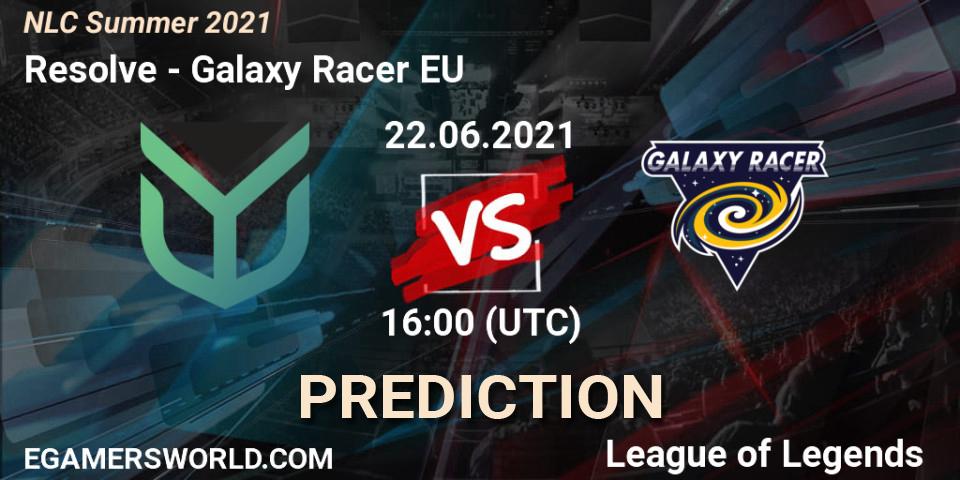 Resolve - Galaxy Racer EU: прогноз. 22.06.2021 at 16:00, LoL, NLC Summer 2021