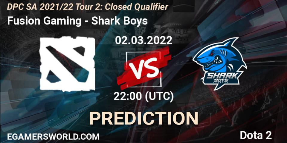 Fusion Gaming - Shark Boys: прогноз. 02.03.2022 at 22:11, Dota 2, DPC SA 2021/22 Tour 2: Closed Qualifier