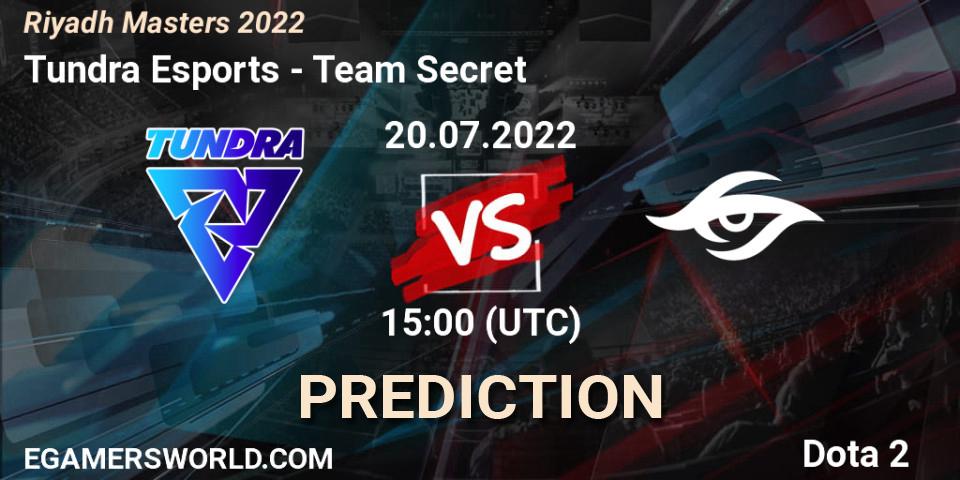 Tundra Esports - Team Secret: прогноз. 20.07.22, Dota 2, Riyadh Masters 2022
