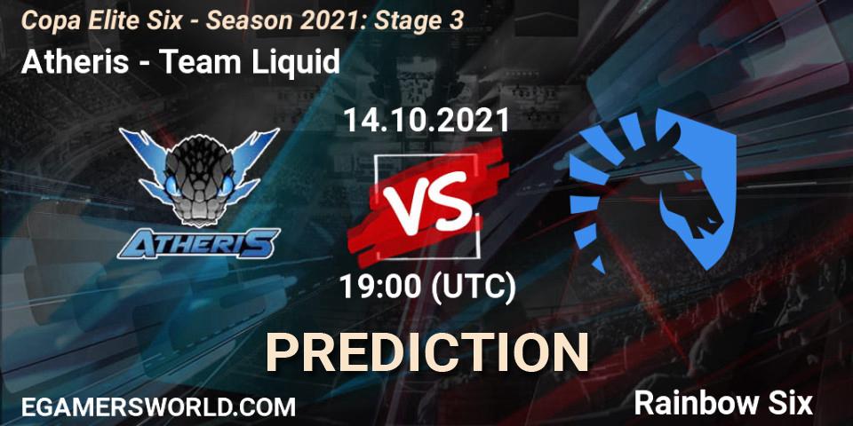 Atheris - Team Liquid: прогноз. 14.10.2021 at 19:00, Rainbow Six, Copa Elite Six - Season 2021: Stage 3
