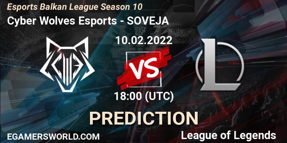 Cyber Wolves Esports - SOVEJA: прогноз. 10.02.2022 at 18:00, LoL, Esports Balkan League Season 10