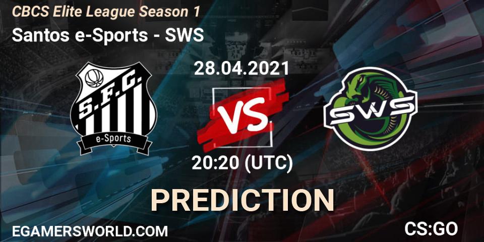 Santos e-Sports - SWS: прогноз. 28.04.2021 at 20:20, Counter-Strike (CS2), CBCS Elite League Season 1