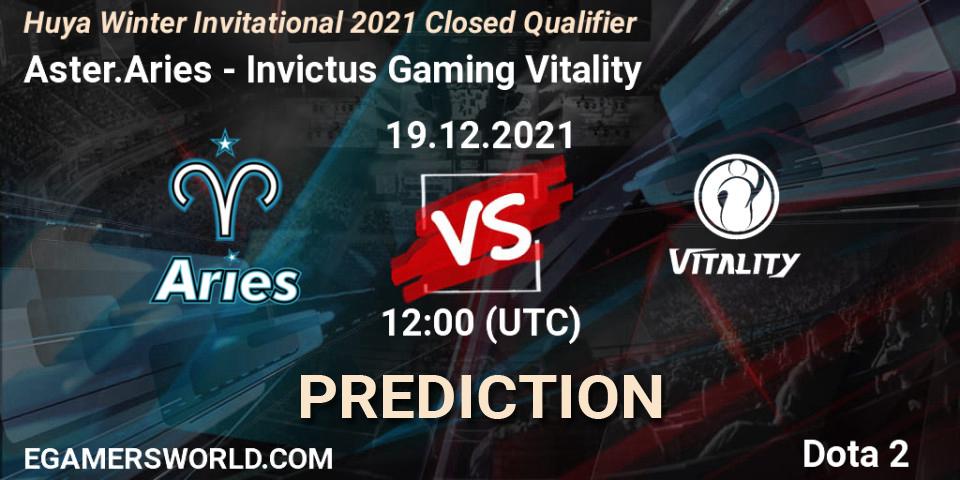 Aster.Aries - Invictus Gaming Vitality: прогноз. 19.12.21, Dota 2, Huya Winter Invitational 2021 Closed Qualifier
