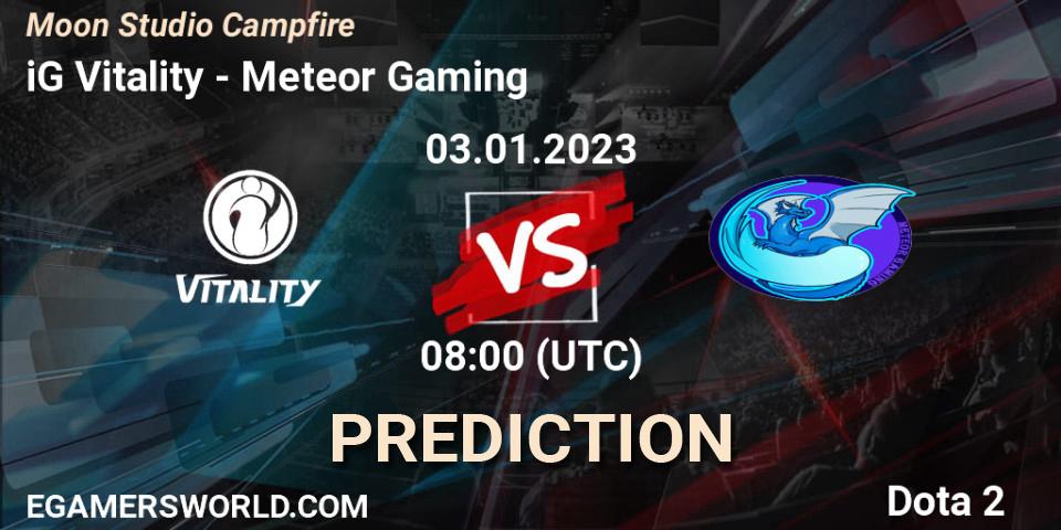 iG Vitality - Meteor Gaming: прогноз. 03.01.2023 at 08:00, Dota 2, Moon Studio Campfire