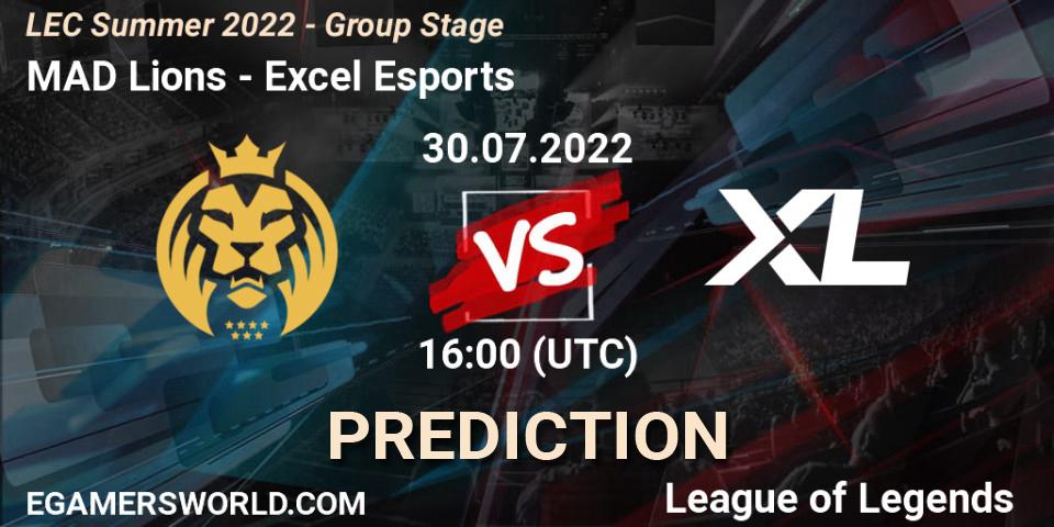 MAD Lions - Excel Esports: прогноз. 30.07.2022 at 17:00, LoL, LEC Summer 2022 - Group Stage