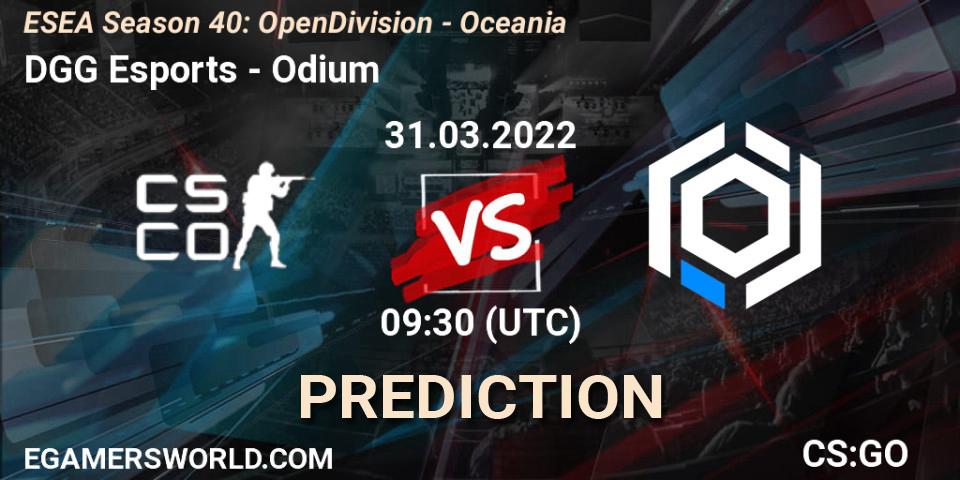 DGG Esports - Odium: прогноз. 31.03.2022 at 09:30, Counter-Strike (CS2), ESEA Season 40: Open Division - Oceania
