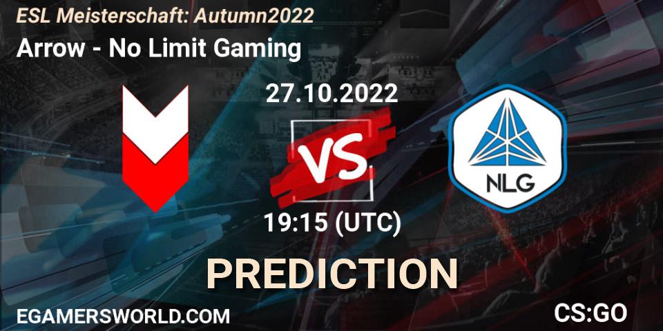 Arrow - No Limit Gaming: прогноз. 27.10.2022 at 19:15, Counter-Strike (CS2), ESL Meisterschaft: Autumn 2022