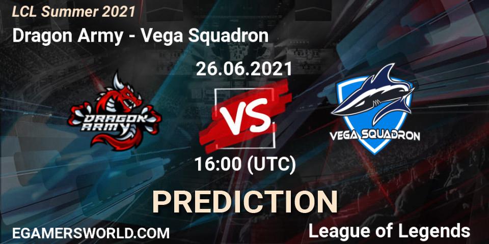 Dragon Army - Vega Squadron: прогноз. 26.06.2021 at 16:00, LoL, LCL Summer 2021