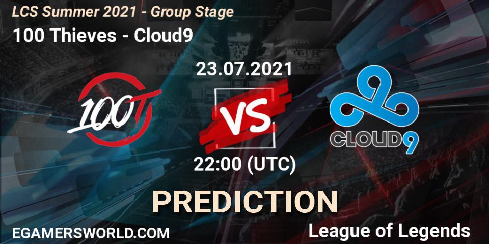 100 Thieves - Cloud9: прогноз. 23.07.2021 at 22:00, LoL, LCS Summer 2021 - Group Stage