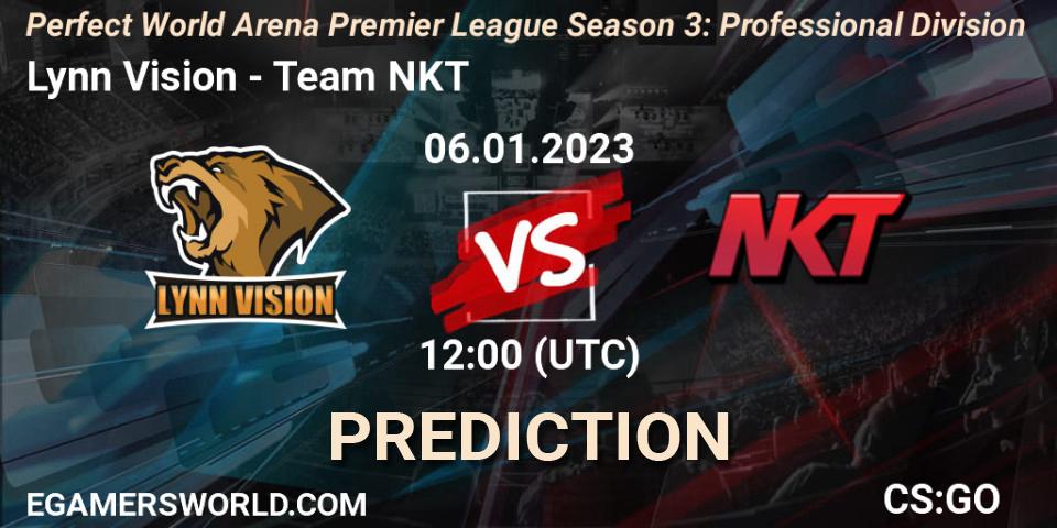 Lynn Vision - Team NKT: прогноз. 06.01.2023 at 12:00, Counter-Strike (CS2), Perfect World Arena Premier League Season 3: Professional Division