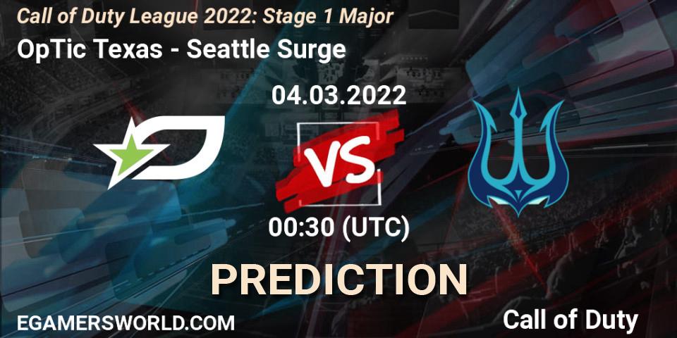 OpTic Texas - Seattle Surge: прогноз. 04.03.2022 at 00:30, Call of Duty, Call of Duty League 2022: Stage 1 Major