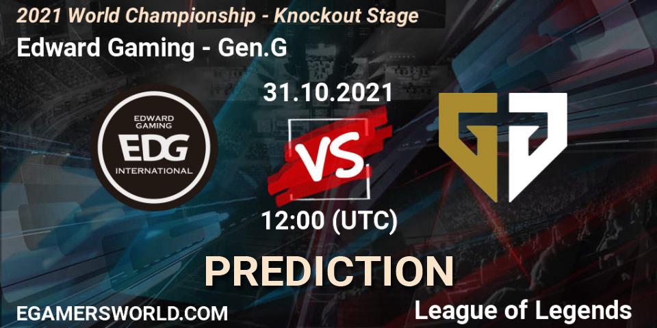Edward Gaming - Gen.G: прогноз. 31.10.2021 at 12:00, LoL, 2021 World Championship - Knockout Stage