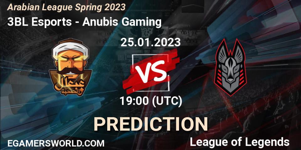 3BL Esports - Anubis Gaming: прогноз. 02.02.23, LoL, Arabian League Spring 2023