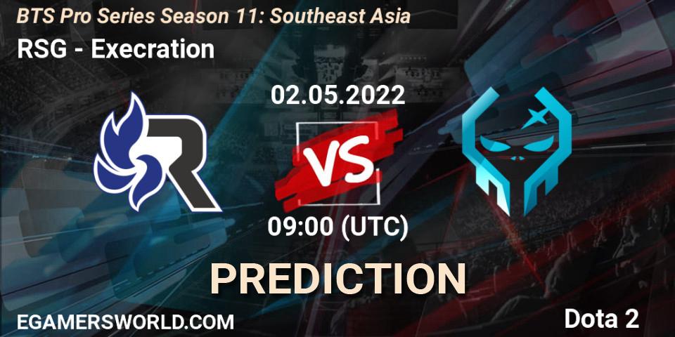 RSG - Execration: прогноз. 02.05.2022 at 09:19, Dota 2, BTS Pro Series Season 11: Southeast Asia