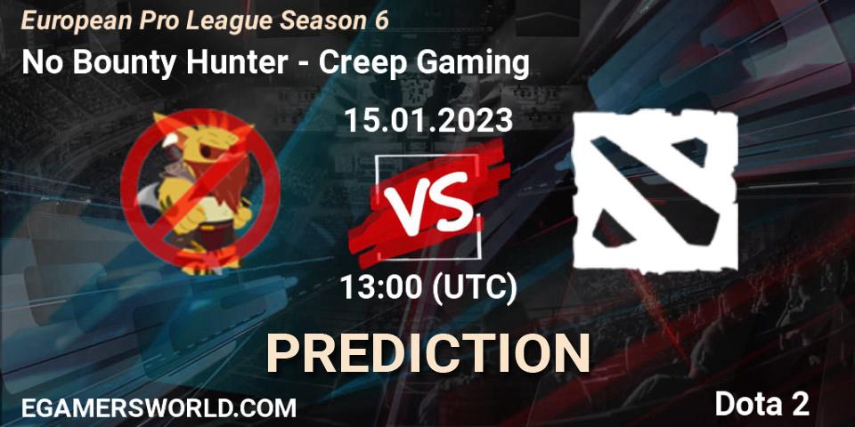 No Bounty Hunter - Creep Gaming: прогноз. 15.01.23, Dota 2, European Pro League Season 6