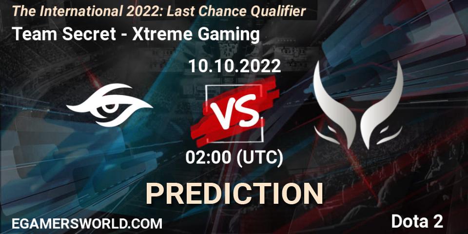 Team Secret - Xtreme Gaming: прогноз. 10.10.2022 at 02:00, Dota 2, The International 2022: Last Chance Qualifier