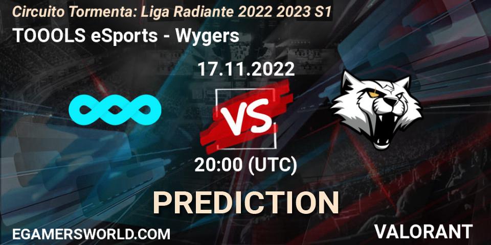 TOOOLS eSports - Wygers: прогноз. 24.11.2022 at 20:00, VALORANT, Circuito Tormenta: Liga Radiante 2022 2023 S1