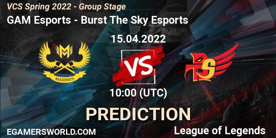 GAM Esports - Burst The Sky Esports: прогноз. 10.04.22, LoL, VCS Spring 2022 - Group Stage 