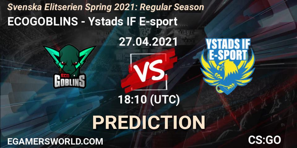 ECOGOBLINS - Ystads IF E-sport: прогноз. 27.04.2021 at 18:10, Counter-Strike (CS2), Svenska Elitserien Spring 2021: Regular Season