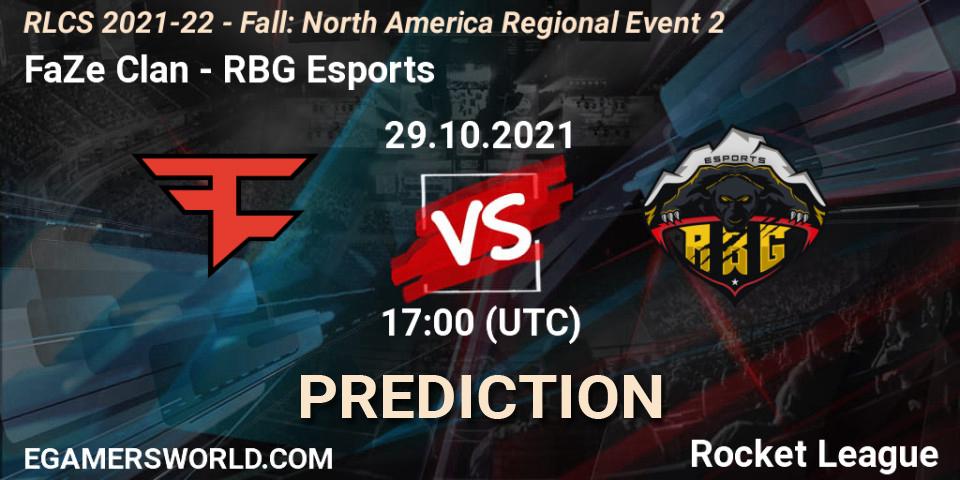 FaZe Clan - RBG Esports: прогноз. 29.10.21, Rocket League, RLCS 2021-22 - Fall: North America Regional Event 2