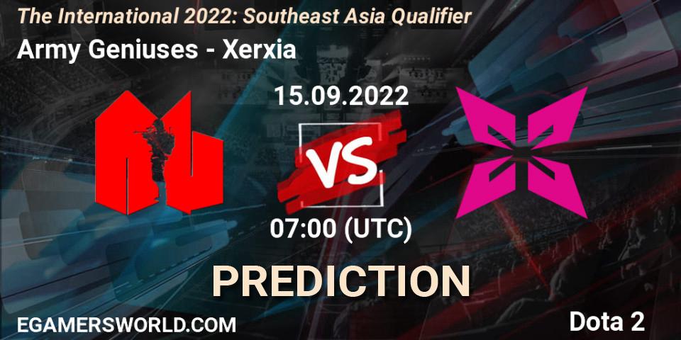 Army Geniuses - Xerxia: прогноз. 15.09.22, Dota 2, The International 2022: Southeast Asia Qualifier