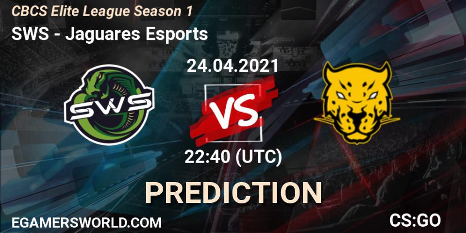 SWS - Jaguares Esports: прогноз. 24.04.2021 at 22:40, Counter-Strike (CS2), CBCS Elite League Season 1