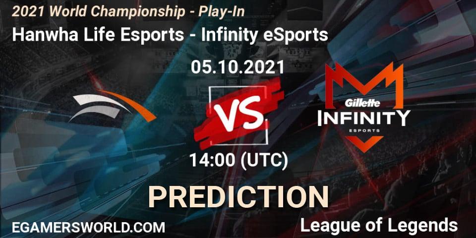 Hanwha Life Esports - Infinity eSports: прогноз. 05.10.2021 at 14:10, LoL, 2021 World Championship - Play-In