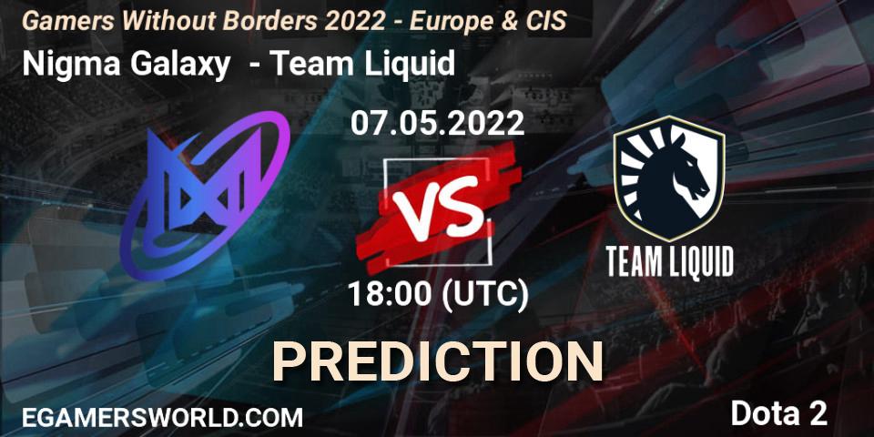 Nigma Galaxy - Team Liquid: прогноз. 07.05.2022 at 17:55, Dota 2, Gamers Without Borders 2022 - Europe & CIS