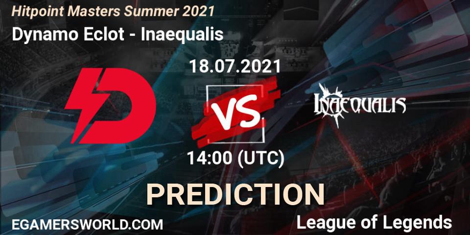 Dynamo Eclot - Inaequalis: прогноз. 18.07.2021 at 14:00, LoL, Hitpoint Masters Summer 2021